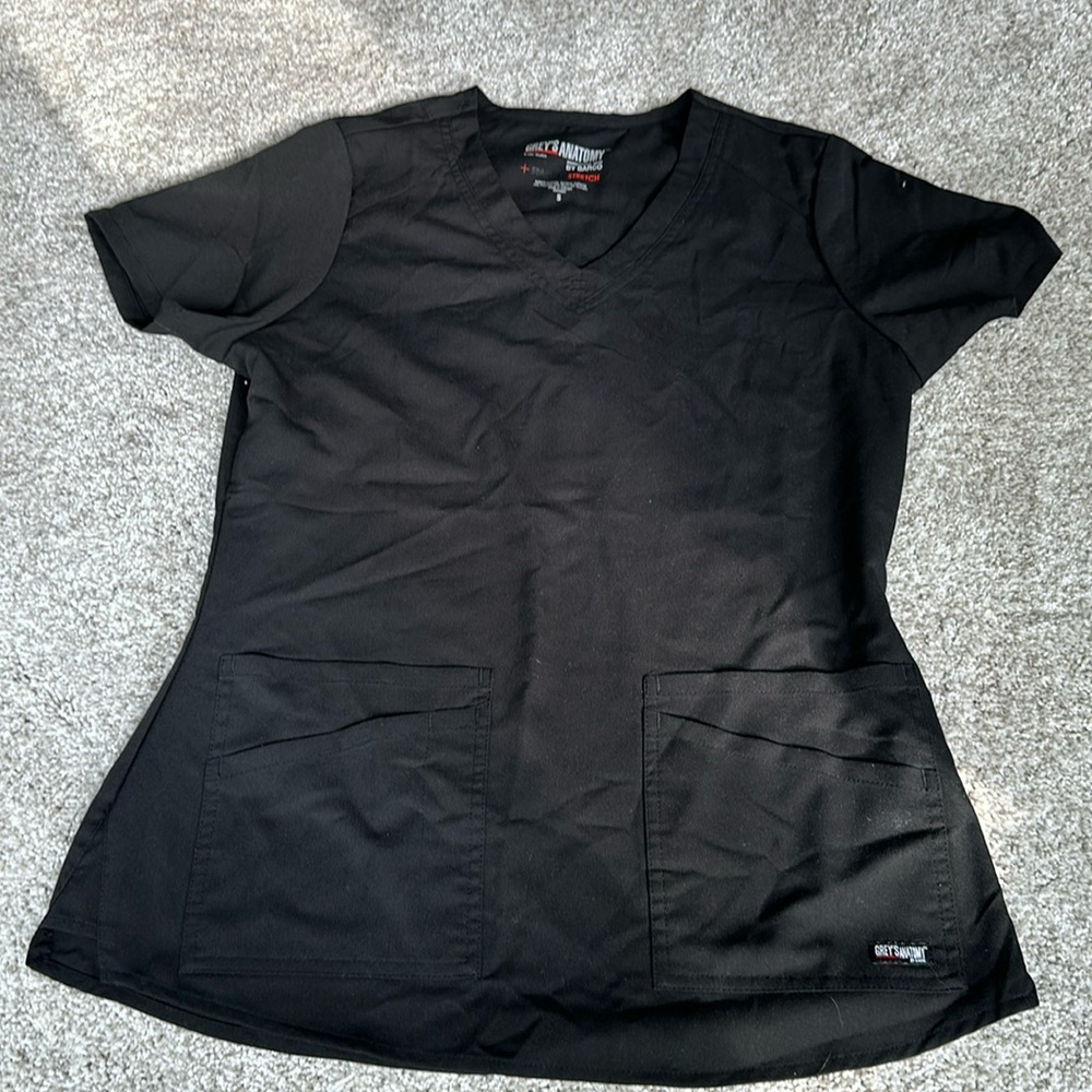 Greys Anatomy Black Scrub top
